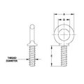 Actek Eye Bolt 3/4", 3-1/2 in Shank, 1-1/2 in ID, Alloy Steel 48672